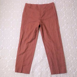 Vince 8 Terecotta Linen Slim Leg Pants High Rise
